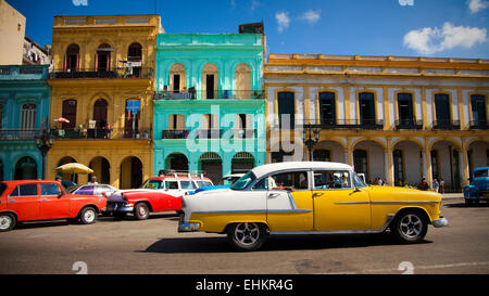 Classic car on the Paseo de Marti, Havana, Cuba Stock Photo