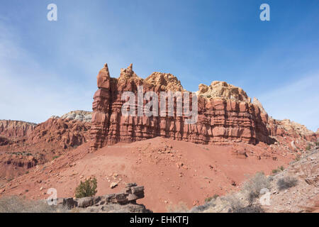 Red rocky outcrops in New Mexico desert Stock Photo