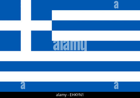 National flag of the Republic of Greece - Hellenic Republic. Stock Photo