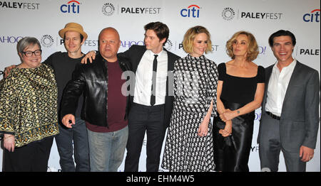 Los Angeles, California, USA. 15th Mar, 2015. Kathy Bates, Denis O'Hare, Michael Chiklis, Evan Peters, Sarah Paulson Jessica Lange, Finn Wittrock attending The Paley Center For Media's 32nd Annual PALEYFEST L.A. ''American Horror Story: Freak Show'' held at the Dolby Theatre in Hollywood, California on March 13, 2015. 2015 . 2015 Credit:  D. Long/Globe Photos/ZUMA Wire/Alamy Live News Stock Photo