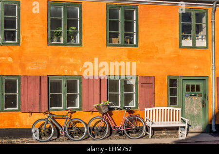 Historic working-class housing estate, Nyboder, Copenhagen, Denmark Stock Photo