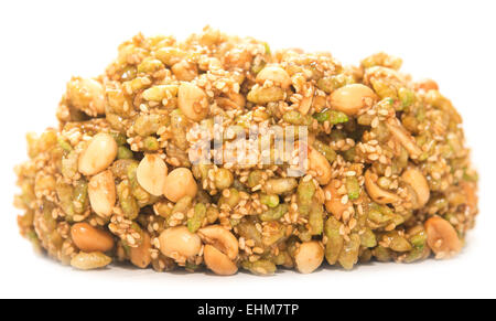 nut brittle isolated on white background Stock Photo