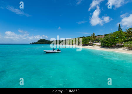 Beautiful crystal clear water of the tropical south pacific island of Lifou. Stock Photo