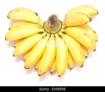 bunch of baby banana isolated on white background Stock Photo