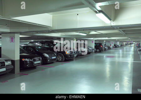 Underground parking garage in France Stock Photo