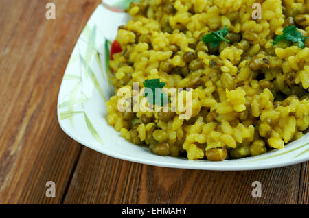 moong dal khichdi - traditional Indian dish called khichdi Stock Photo