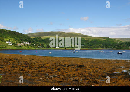 Boats in Uig Bay, Isle of Skye Stock Photo