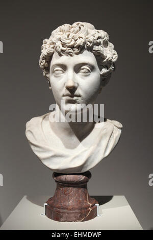 Marcus Aurelius as Successor to the Throne. Roman marble bust from 138-144 AD. Altes Museum, Berlin, Germany. Stock Photo