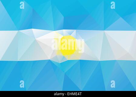Argentina flag - triangular polygonal pattern Stock Vector