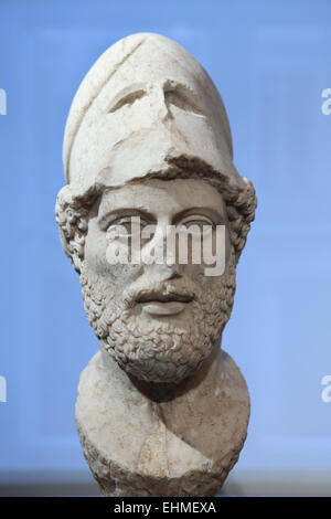 Portrait bust of Pericles. Roman copy after a Greek original from around 430 BC. Altes Museum, Berlin, Germany. Stock Photo