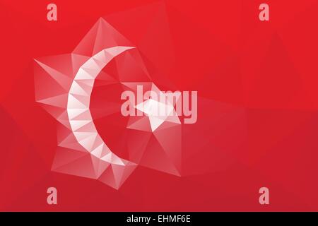 Turkish flag - triangular polygonal vector pattern Stock Vector