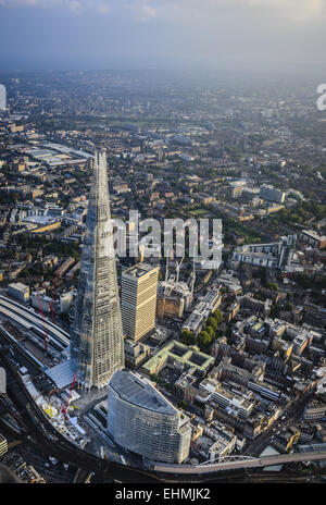 Aerial view of London cityscape and river, England Stock Photo