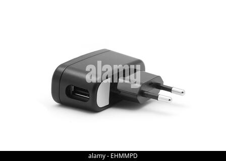 usb ac adapter on white Stock Photo