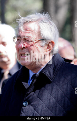 Tatoi, Greece. 16th Mar, 2015. King CONSTANTINE was moved at the ceremony. The annual memorial service in honour of King Pavlos and Queen Frederika was held earlier today at Tatoi cemetery. The memorial service was held 5 km north of Athens's suburbs, at Tatoi Palace, the Greek Royals' former summer palace. Credit:  Aristidis Vafeiadakis/ZUMA Wire/Alamy Live News Stock Photo