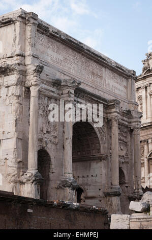 The Arch of Septimius Severus in the Roman Forum, Rome, Lazio, Italy. Stock Photo