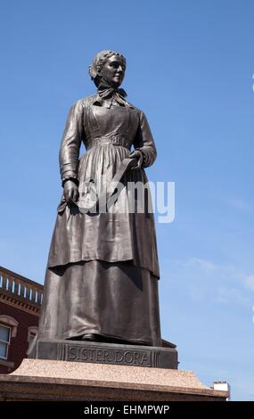 Statue of Sister Dora, Walsall, West Midlands, Sister Dora was born Dorothy Wyndlow Pattison in Yorkshire. Stock Photo