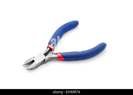 diagonal pliers on white background Stock Photo