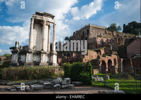 The Temple of Vesta in the Roman Forum and the Palatine, Rome, Lazio, Italy. Stock Photo