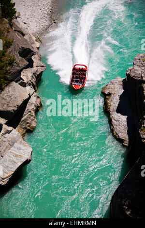 Jet boating on the Shotover River, near Queenstown, South Island New Zealand