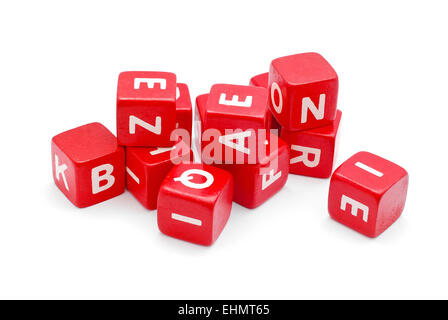 cube blocks with letters on white Stock Photo