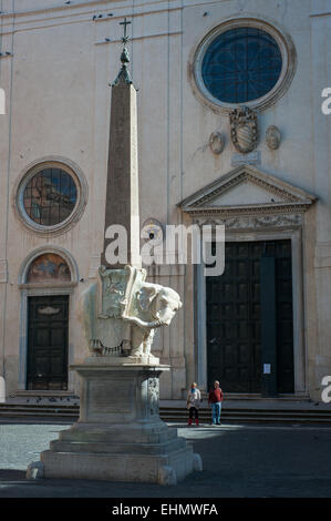 Obelisk of Santa Maria sopra Minerva, Piazza della Minerva, Rome, Lazio, Italy. Stock Photo