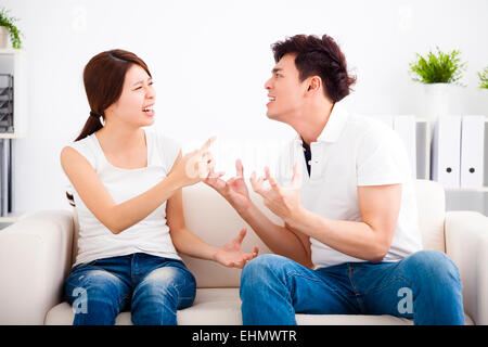 Quarrel between girlfriend and  boyfriend Stock Photo