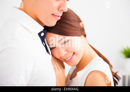 Happy Smiling young Couple in love Stock Photo