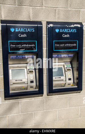 ATM cash machines, or 'hole in the wall' machines, Barclays Stock Photo