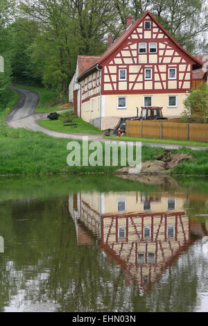Half-timbered house in Neualbenreuth Stock Photo