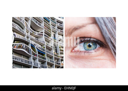 First stage of the vision of a person affected by Age-Related Macular Degeneration (ARMD). Stock Photo