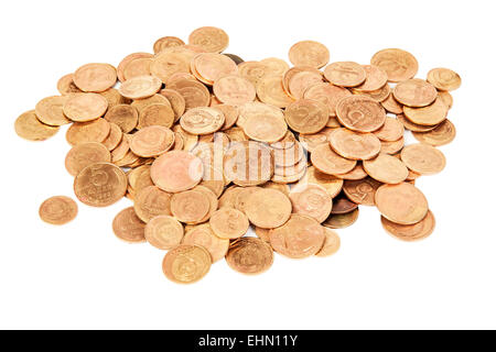 USSR old coins isolated on white background Stock Photo