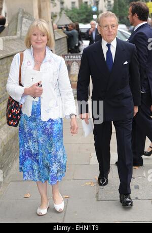 The Prince Of Wales and Camilla Duchess Of Cornwall at seen at Mark Shand Memorialat St Pauls Church in Knightsbridge London Featuring: View Where: London, United Kingdom When: 11 Sep 2014 Stock Photo