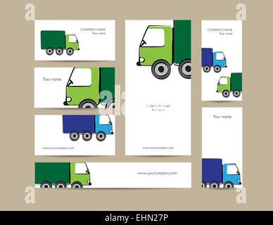 Cute business elements - cards, banner and folder Stock Vector