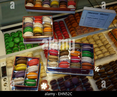 Macaroons in a shop in France Stock Photo