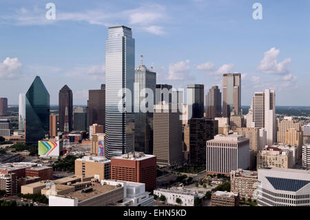 Skyline of the city of Dallas, Texas on a beautiful, sunny day. Stock Photo