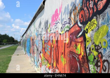 Die East Side Gallery an der Berliner Mauer Stock Photo