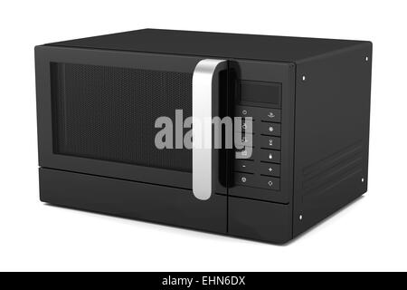black microwave oven isolated on white background Stock Photo