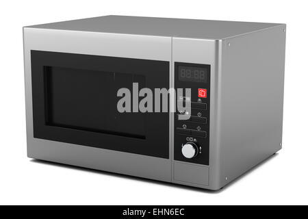 grey microwave oven isolated on white background Stock Photo