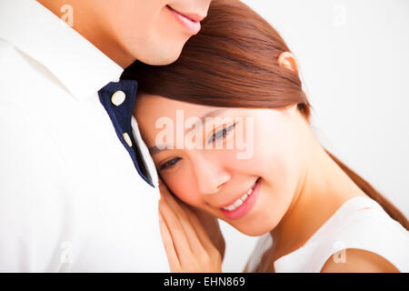 Happy Smiling young Couple in love Stock Photo