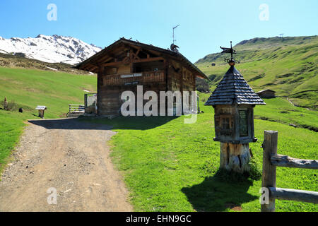 Restaurant Almrosen Hütte, Seiser Alm / Alpe di Siusi, South Tyrol / Alto Adige, Italy Stock Photo