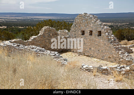 Ruins of convento, Gran Quivira Pueblo, Salinas Pueblo Missions National Monument, New Mexico USA Stock Photo