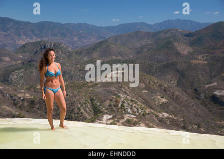San Lorenzo Albarradas, Oaxaca, Mexico - Hierve el Agua. Stock Photo
