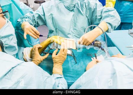 Carpal tunnel syndrome surgery, Jouvenet clinic, Paris, France. Stock Photo