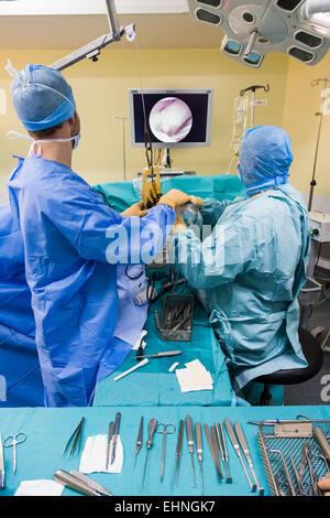 Arthroscopic wrist surgery, Jouvenet clinic, Paris, France. Stock Photo