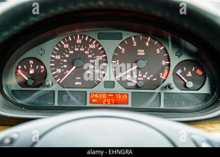 Dashboard of a 2008 BMW 3 series 318i Stock Photo