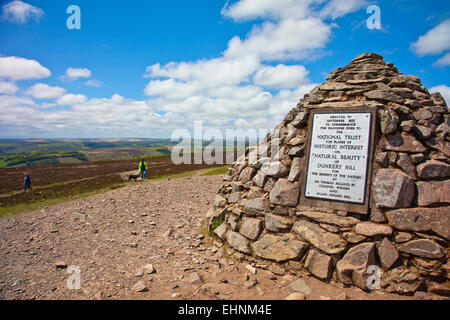The impressive summit cairn on Dunkery Beacon 1,705ft - the highest point on Exmoor and Somerset, England, UK Stock Photo