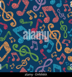 Colorful musical notes seamless pattern background Stock Photo