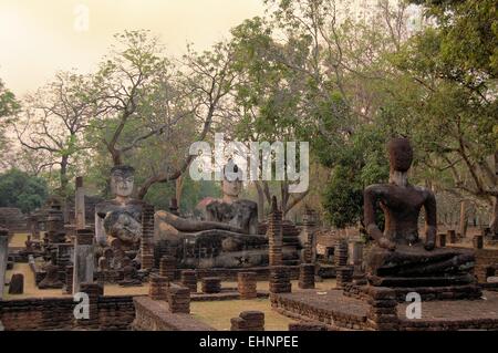 Hostorical Buddha statues in Thailand Stock Photo