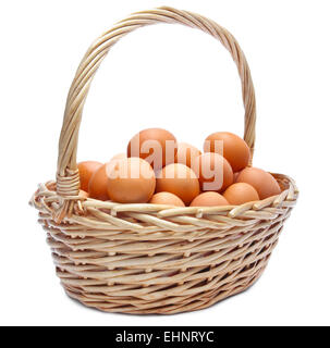 Eggs in basket Stock Photo
