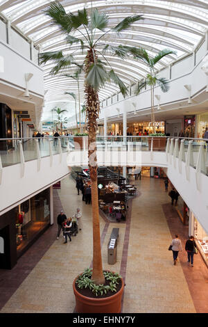 Interior of The Mall at Cribbs Causeway, Bristol. A large out of town shopping centre in South Gloucestershire, England. Stock Photo